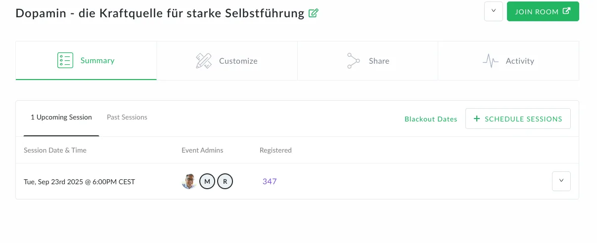 Demio: 347 Registrierte für den MLI-Live-Workshop am 23.09.2025